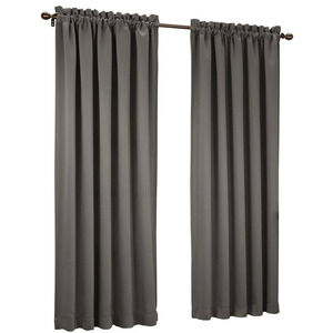 Sun Zero GRAY Rod-Pocket Room Darkening 54" x 95" Curtain Panels Pair NWT